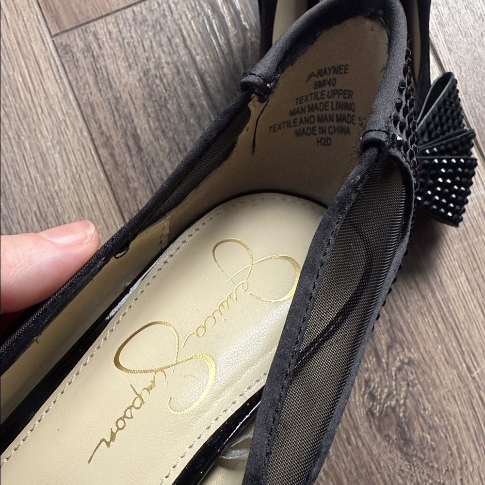 Jessica Simpson 9 Elegant Black Bow Women Shoes - Picture 2 of 9